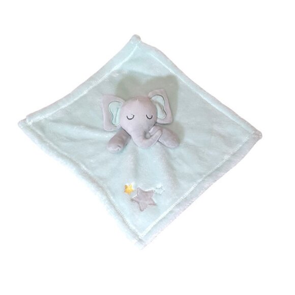 Baby Gear Elephant Stars Soft Fleece Baby Lovey Security Blanket 15" X 14" - Picture 2 of 5